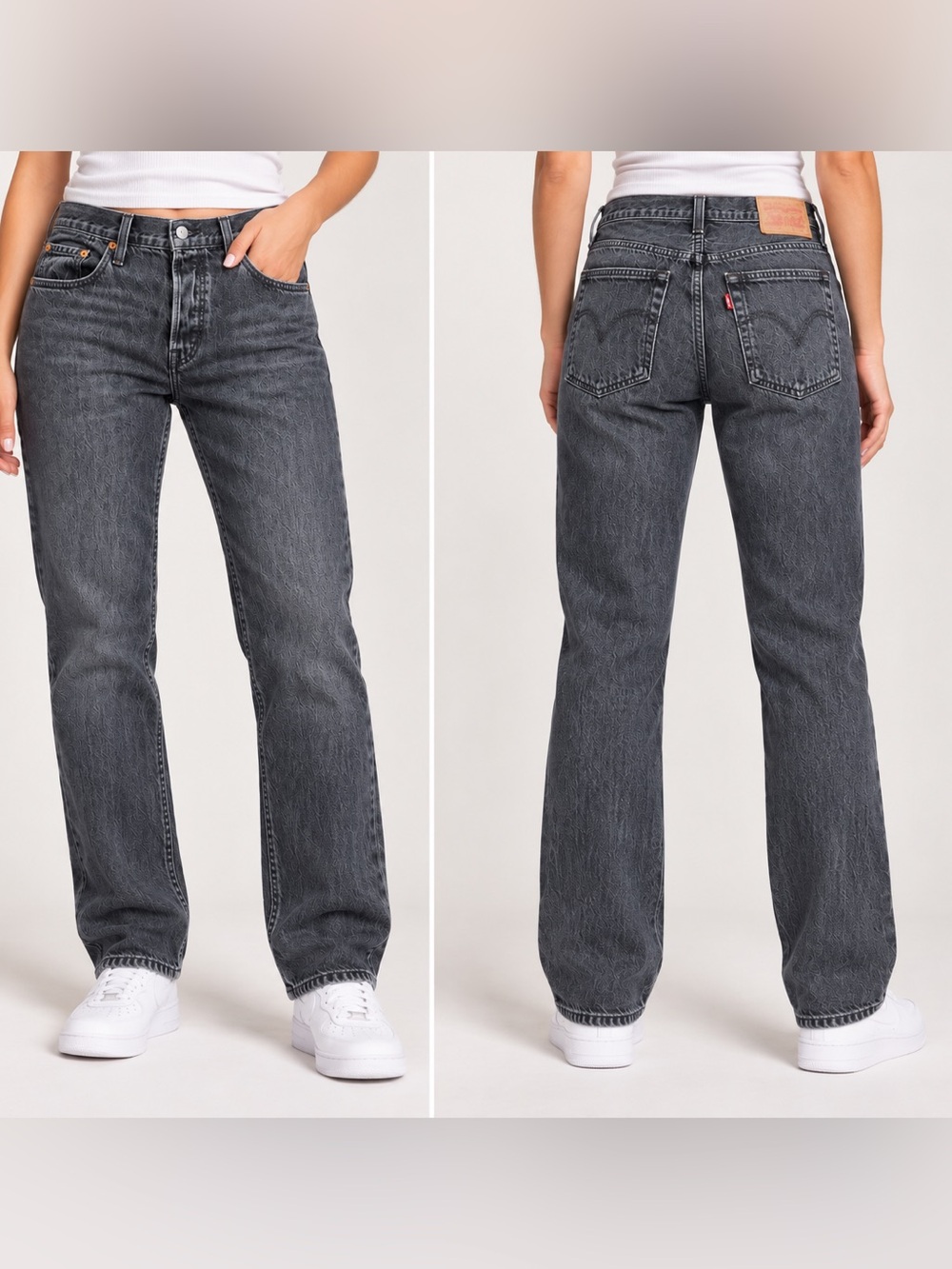 Levi’s 501 CT Women’s Washed Black Jeans 100% Cotton Button Fly